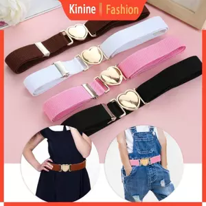 KIN Trẻ Em Thắt Lưng Thời Trang Co Giãn Dây Thắt Lưng Đa Năng Trang Trí Hình Trái Tim Khóa Thắt Lưng Cô Gái Accessor