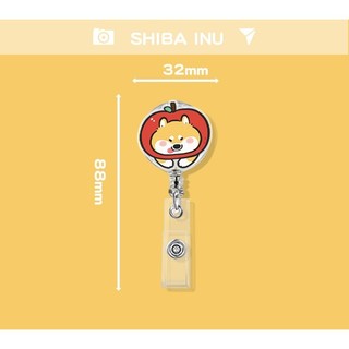 Móc - Kẹp bảng tên HSSV, nhân viên có thể kéo dãn - yoyo nhựa acrylic họa tiết Corgi M12