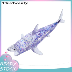 < Pluscloth > Đồ chơi bóp cá mập lấp lánh Bóng giảm căng thẳng phục hồi chậm Động vật biển trong suốt Đồ chơi giải nén thư giãn tay giác quan cho trẻ em Người lớn Đồ chơi bóp cá mập giải nén