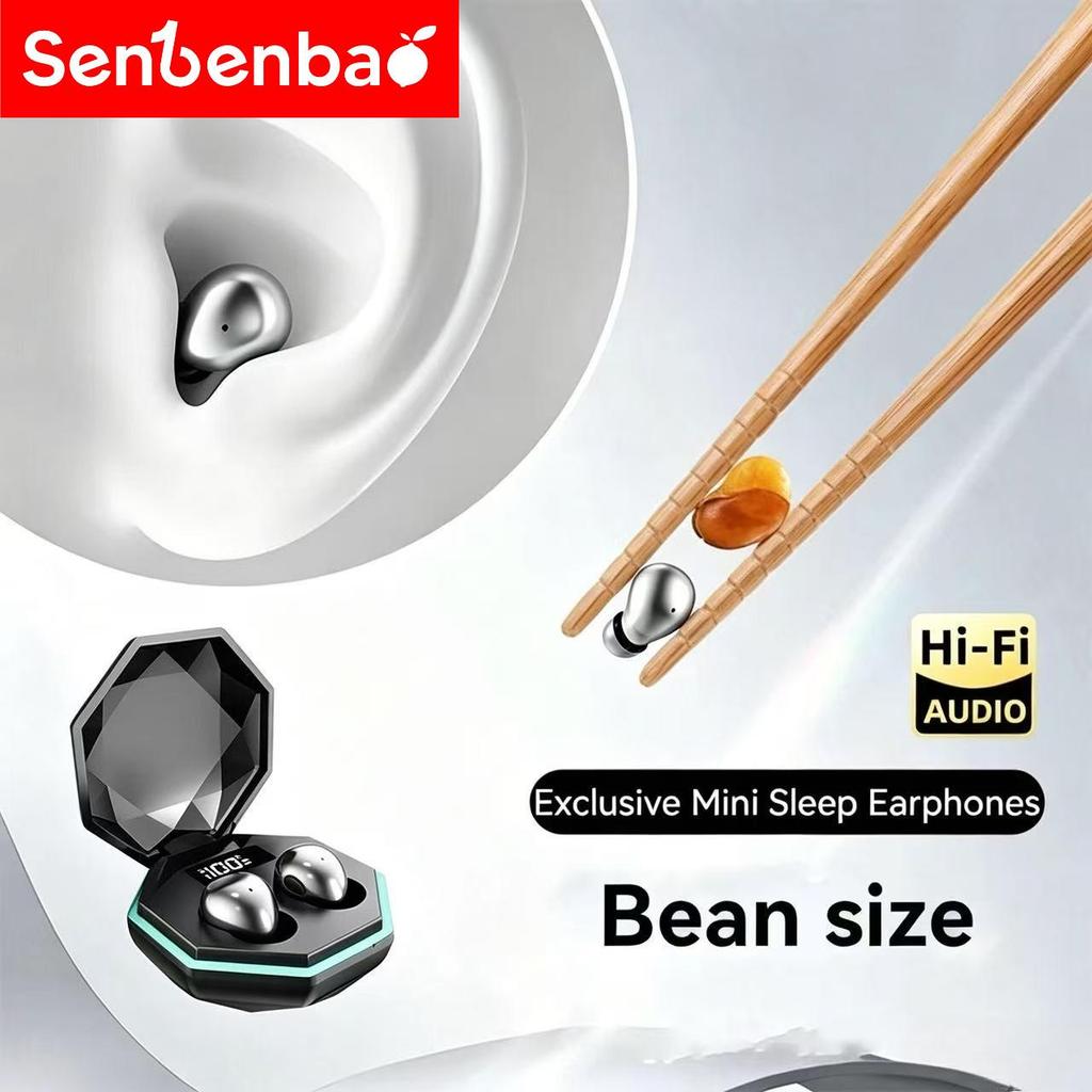Senbenbao Y39 Pro Tai Nghe Ngủ Mini Vô Hình Siêu Nhẹ Thoải Mái Cho Người Ngủ Bên Ốp Sạc LED Mềm Trong Tai Cắm Cho Tai Nhỏ Phòng Tập Gym