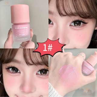 Kakashow Phong cách Hàn Quốc Dưỡng ẩm Rouge Frozen Liquid Blush Kết cấu hào quang màu đỏ tự nhiên trở nên bóng trong vài giây