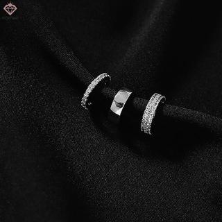 PCWKKef 3 Cái / bộ Thời Trang Hình Chữ C Zircon Vòng Tai Xuyên Kẹp Tai Cho Nữ Tối Giản Tính Khí Bông Tai Dự Tiệc Trang Sức Quà Tặng Mới