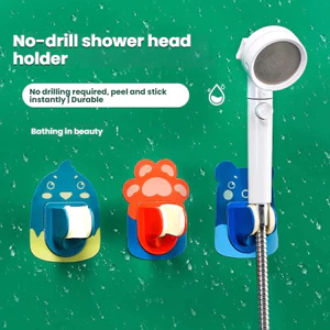 3 Chiếc Không Khoan Đầu Tắm Giá Đỡ Chân Đế Có Thể Điều Chỉnh Treo Tường