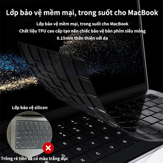 [Người bán VN] Phim bọc bàn phím mềm trong suốt TPU siêu mỏng cho Macbook Pro NEO M5 M4 Air 13,6 A3113 M1 M2 M3 Pro 14 16 inch A3401 A3402 air 15 Phụ kiện máy tính xách tay