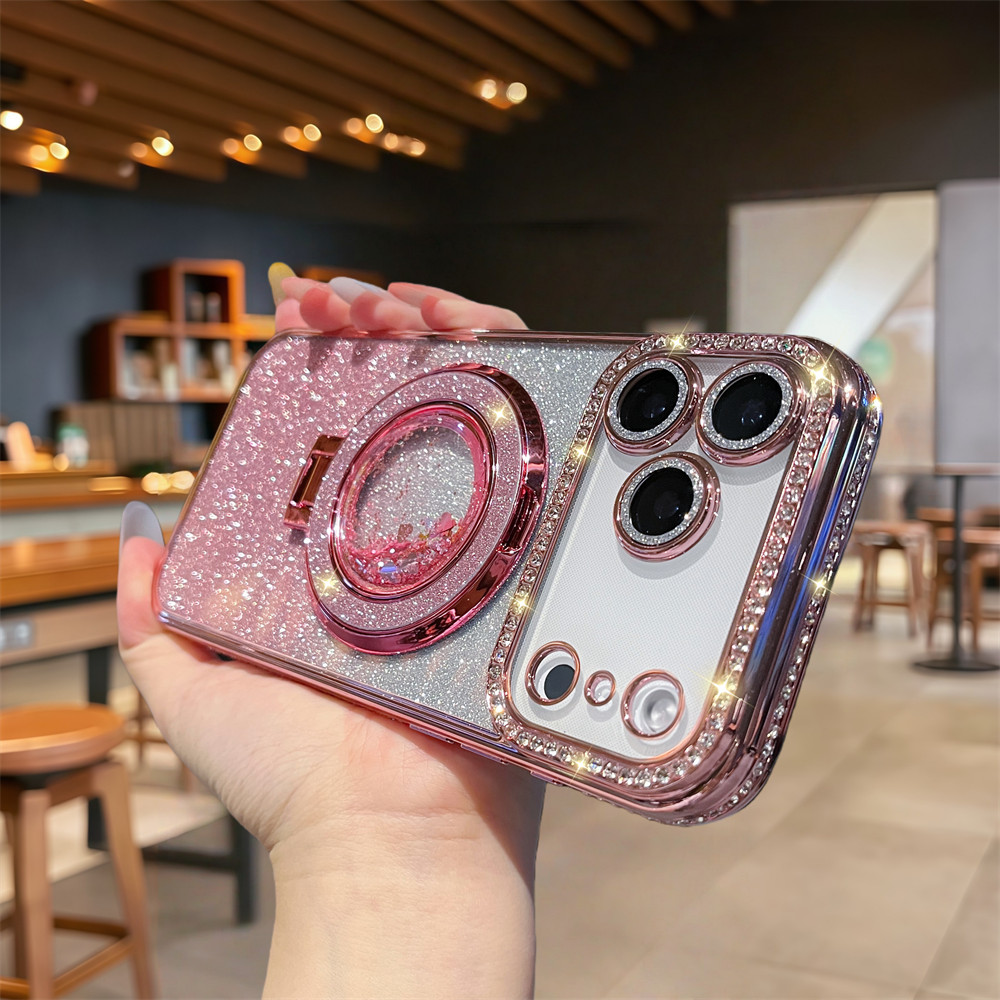 Ốp Điện Thoại Kim Cương Đứng Cho iPhone 17 Pro Max 12 13 14 15 16 Pro Max 15 16 plus Ống Kính Không Khí Bảo Vệ Camera Vỏ Chống Sốc Vỏ Mềm Điện Thoại