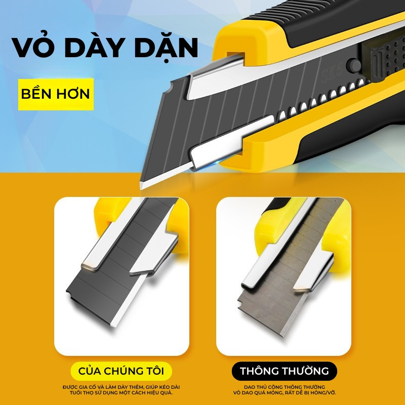 Dao rọc giấy Titanium cao cấp - Combo 10 lưỡi dao rọc giấy đa năng, hiệu suất cao, thiết kế an toàn