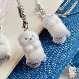 【Chamvn】Móc khóa điện thoại hình rái cá biển 3D bằng nhung mềm mại mặt dây chuyền điện thoại hình trái tim dễ thương