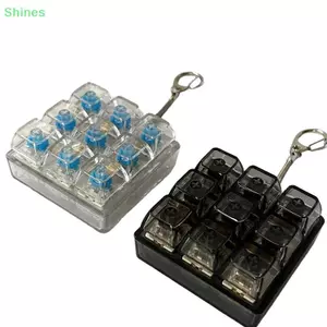 Shines 4 / 9 Phím Bàn Phím Cơ Trục Máy Kiểm Tra Bàn Phím LED Chìa Khóa Giảm Căng Thẳng DIY Nút Keycap Móc Khóa Đồ Chơi Quà Tặng VN