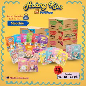 Pate MOOCHIE Mèo [12 - 24 - 48 GÓI] Thái Lan nhiều vị gói 70G hỗ trợ hệ tiêu hóa và tiêu búi lông