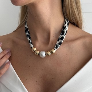 Vòng cổ hạt khăn lụa, phụ kiện xương đòn sang trọng nhẹ nhàng