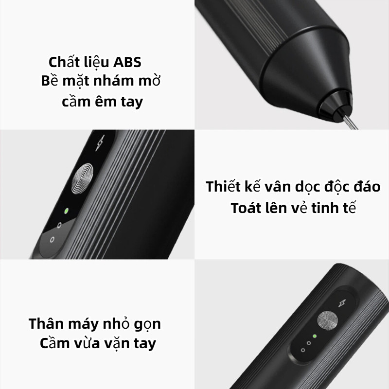 Máy đánh bọt sữa sạc Type-C: 3 tốc độ, gọn nhẹ, đa năng + nắp đựng