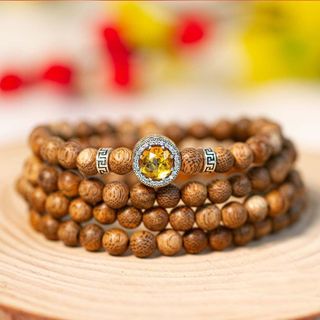Vòng Gỗ Trầm Hương 108 Hạt mix Minh Nguyệt - Trầm Hương Yên Lộc