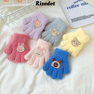 Găng tay toàn ngón tay RISEDOT, Giữ ấm mùa thu đông Găng tay trẻ em Găng tay trẻ em, Đàn hồi dễ thương Chống lạnh Làm dày nhung ấm cho bé 1-3 tuổi