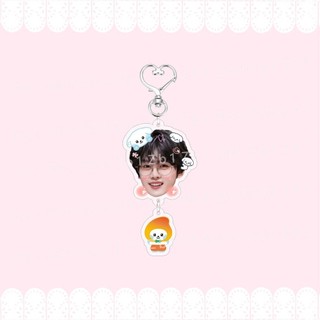 Kpop ZB1 Đầu Lớn Hoạt Hình Acrylic Móc Khóa Túi Mặt Dây Chuyền Phụ Kiện Trang Sức