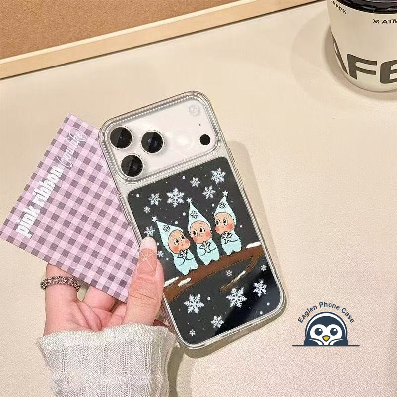 Ốp Điện Thoại Gương Tuyết Lấp Lánh Dễ Thương Cho Motorola Moto Edge 70 60 Fusion Plus 60S Pro X70 Air G100 G100S G86 G82 G77 G67 G57 Power G56 G52 G06 Vỏ Hoạt Hình Mùa Đông Ngộ nghĩnh Bìa Mềm