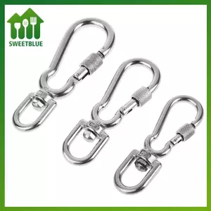 SWEET Thép không gỉ Xoay Snap Móc Loing Chó Dây Xích Bule Qui Phát Hành Bule Carabiner Kẹp Cho Chó Đi Bộ Cắm Trại n