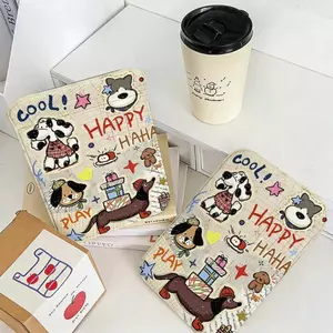 Gương gấp họa tiết chó hoạt hình vui nhộn, gương trang điểm