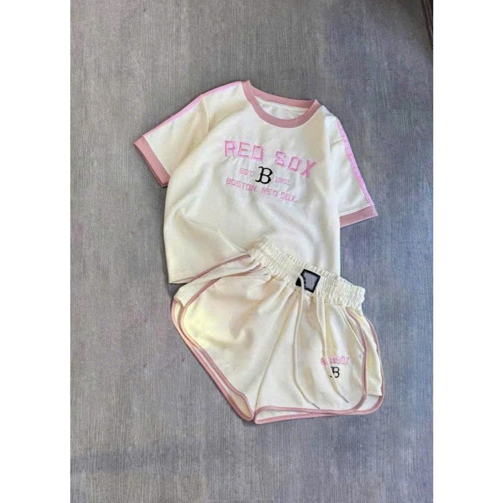 Sét Bé Gái HỌA TIẾT HÌNH IN RED SOX K.Kid Bộ Mùa Hè Chất Cotton Mát 8-20 kg M99