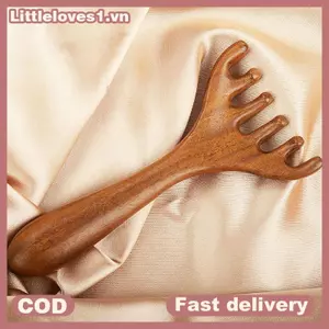 Littleloves1 Body Meridian Massage Lược Nhựa Hươu Răng Rộng Châm Cứu Giúp Lưu Thông Máu Chống Tĩnh Điện Tóc Mịn VN
