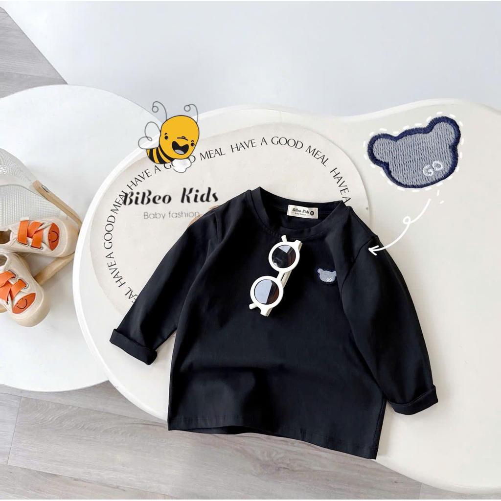 [Bi Kids] Áo THU ĐÔNG DÀI TAY THÊU GẤU  cho bé trai, Chất Cotton Mềm Mại, Phù Hợp Đi Học & Dã Ngoại cho bé