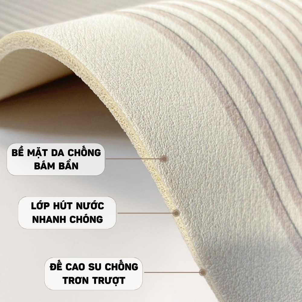 Thảm Lau Chân Nhà Tắm HomeMate Bùn Tảo Cát Siêu Thấm Hút, Nhanh Khô Chống Trượt 40x60cm