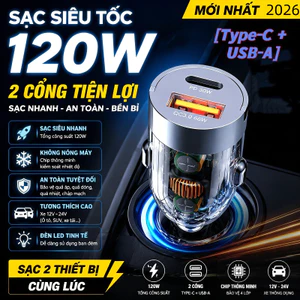 Bộ sạc ô tô siêu nhanh hai cổng, bộ sạc ô tô trong suốt vô hình, bộ chuyển đổi tẩu thuốc lá ô tô, sạc nhanh