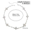 Vòng cổ Choker Unisex Clover Zircon - Hợp kim mạ bạc - Bùa hoa đá - Có thể điều chỉnh 41-50cm - Trang sức dạo phố hợp thời trang