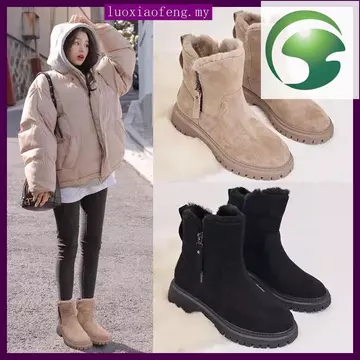 Giày bốt sàn AE4 dành cho nữ, giày nhung nữ, bốt ấm áp, giày cotton dày, bốt nữ Đông Bắc Giày bốt sàn cho nữ, giày nhung nữ, bốt ấm áp