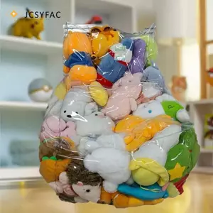 JCSYFAC Trong Suốt Trẻ Em Sang Trọng Đồ Chơi Bảo Quản Ghế Bao Túi Đậu Có Dây Kéo Dung Tích Chống Thấm Nước Lớn Búp Bê Bảo Quản Túi Mới