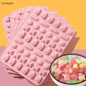 Luckyew Mix Trái Cây Động Vật Silicon Khuôn Socola Thỏ Cá Fudge Kẹo Thạch Khuôn Hình Học Trái Tim Bánh Trang Trí Nướng Bánh Khay Đá Quà Tặng TQ