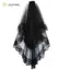 JCSYFAC Hai Lớp Ren Cô Dâu Veil Bla Đám Cưới Veil Có Lược Ngắn Cô Dâu Veil Trang Phục Hóa Trang Phụ Kiện Tóc Mới