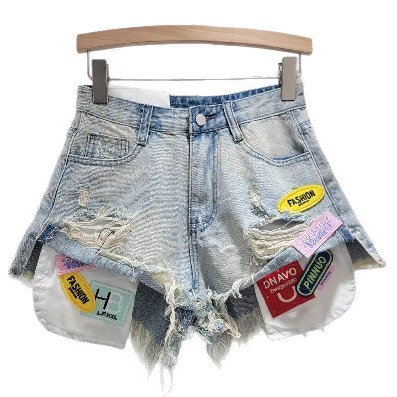 [Giảm giá trong thời gian có hạn] Summer Hot Girl High Street Hot Girl Raw Edge Slimer Look All-Match Quần short Denim rách độc đáo dành cho nữ