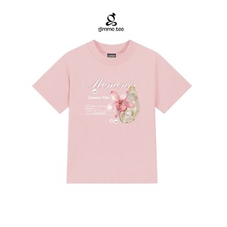 Áo BabyTee- HOA & NGỌC TRAI - Premium Cotton Sợi Đôi 250gsm - 2 Chiều Cổ Tròn