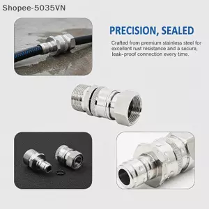 {AKIN} Bộ chuyển đổi bằng thép không gỉ M22 Qui Connect Phù hợp với nhiều mẫu máy giặt áp lực dễ dàng {a}