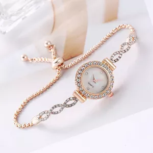 Đồng Hồ Sinh Viên Kẻ Sọc Kim Cương Lớn Phong Cách Preppy Mặt Số Sang Trọng Trang Trí Lười Kéo Vòng Tay Đồng Hồ 26.5.15