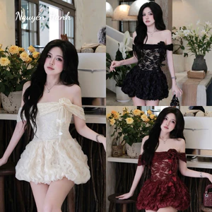 ĐẦM REN TRỄ VAI ĐÍNH HOA TÙNG GỢN SÓNG BÍ BYJOLIE