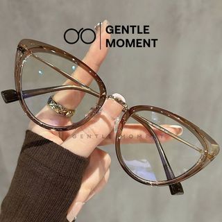 Gọng kính mắt mèo nữ GENTLE MOMENT gọng kim loại cao cấp chống ánh sáng xanh chống tia UV thời trang GMK689