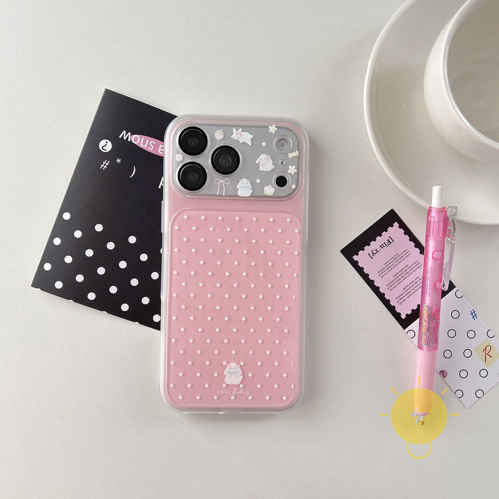 Phone Case For iPhone 17 Pro Max 16 15 14 TPU Polka Dot Aesthetic Korean Cute