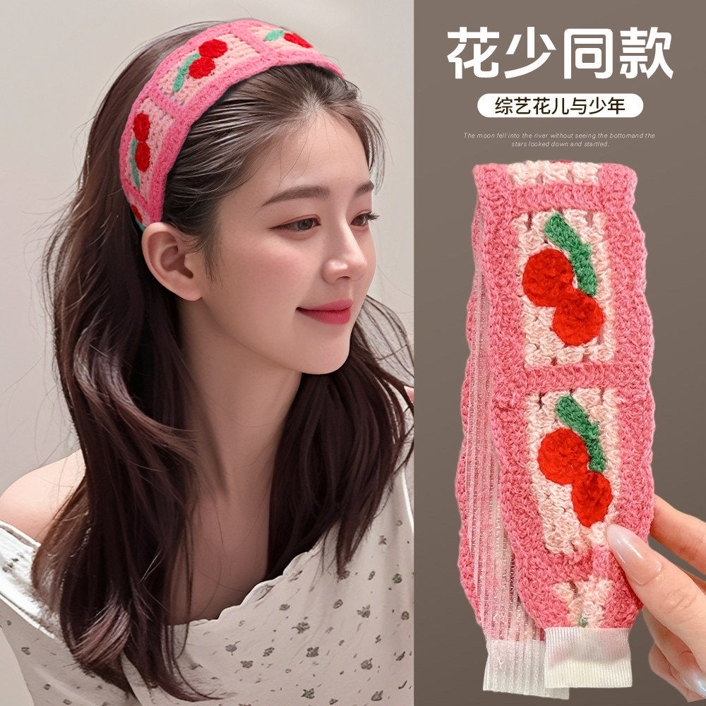 Dệt Kim Thêu Băng Đô Velcro Nổ Tóc Gãy Hoàn Thiện Băng Đô Phụ Kiện Tóc
