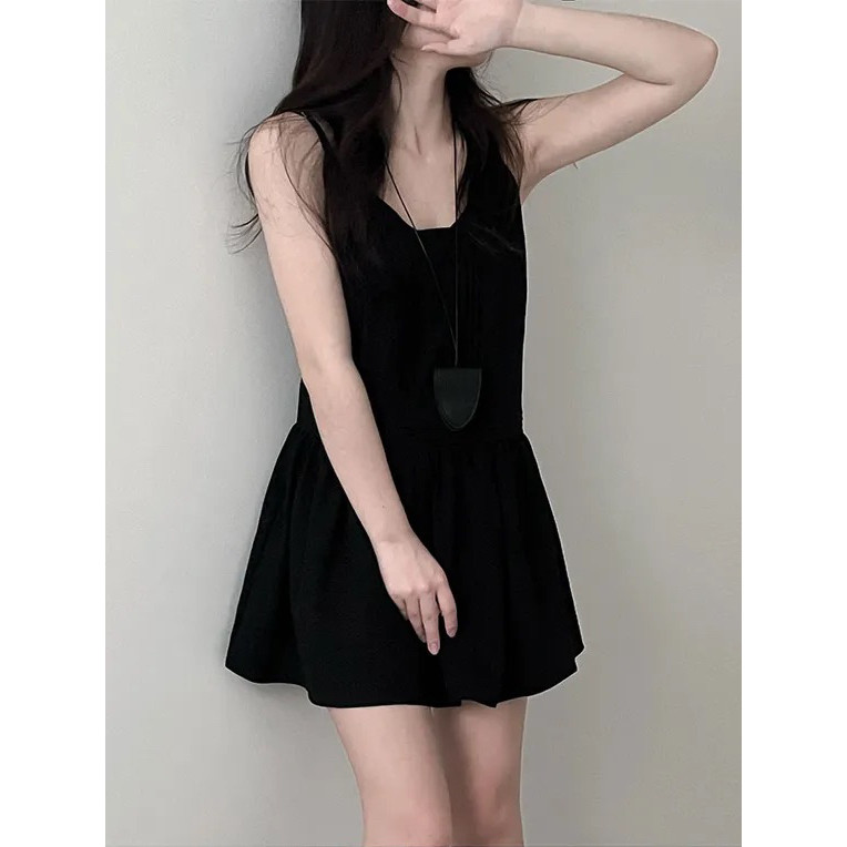 SUXI Váy treo nữ cổ chữ V ngọt ngào mới của Hàn Quốc mùa hè 260519