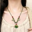 Retro Cây Giáng Sinh Mặt Dây Chuyền Vòng Cổ Bông Tai Bộ Màu Không Khí Xếp Chồng Xương Cổ Cao Cấp Phong Cách Sang Trọng