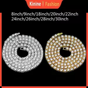 Iced Tennis Chain Men Chunky Necklace Cubic Zircon Miami Cuban Link ChainJewelry