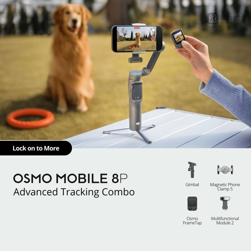 Gimbal Chống Rung Điện Thoại DJI Osmo Mobile 8P Điều Khiển Từ Xa Chuyên Nghiệp, Bảo Hành 12 Tháng