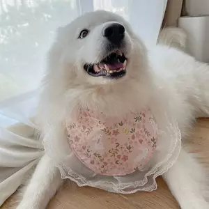 Chó Nước Bọt Khăn Chó Yếm Trung Bình Lớn Chó Mũ Chống Nước Bọt Khăn Chow Satsuma Golden Retriever Arah Yếm