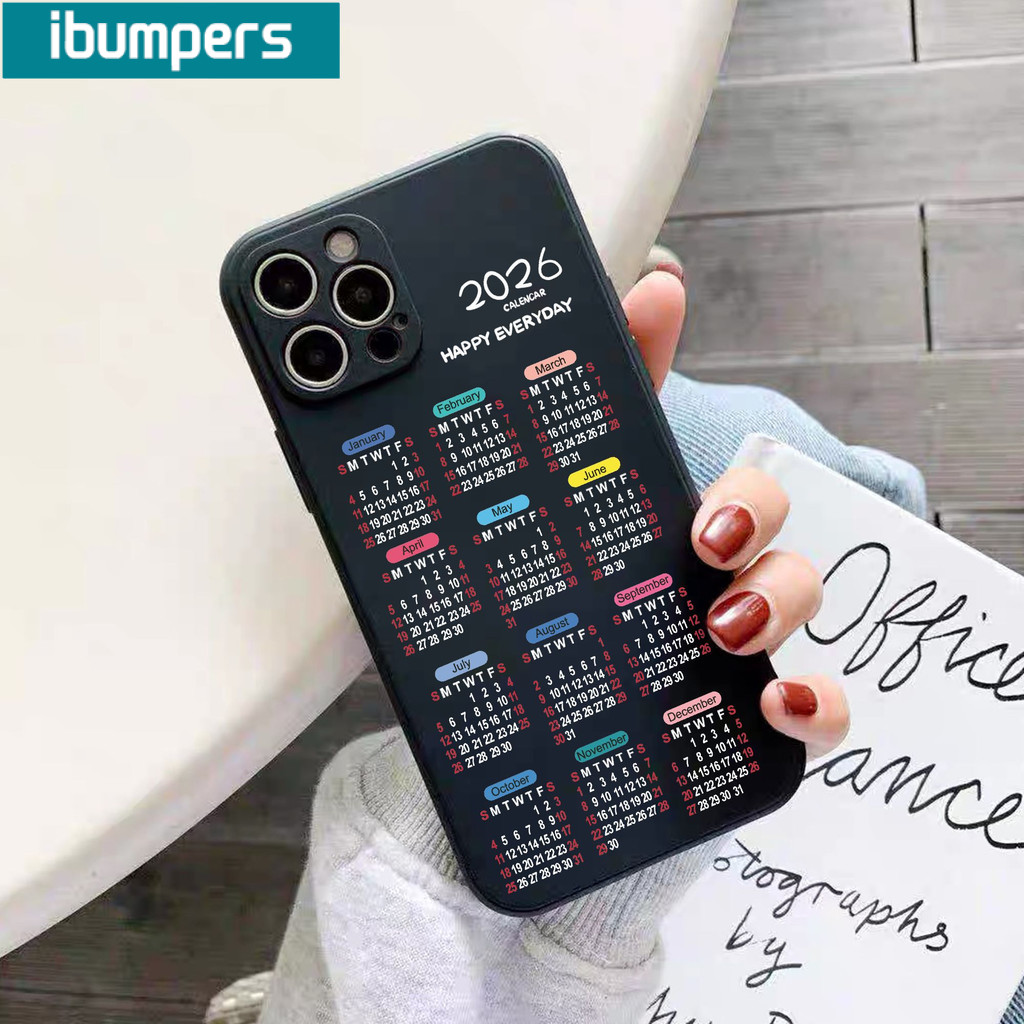Ibumpers Ốp Điện Thoại Thẩm Mỹ 2026 Lịch Đơn Giản Thanh Lịch Silicon Mềm Cao Cấp Chống Sốc Cho iPhone 11 12 13 14 15 16 Pro Max IP 7 8 Plus Iphon X XS XR Xs max