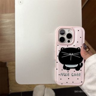 Ốp Điện Thoại Thích Hợp Cho iPhone 7 8 X XS XR XSMAX 11 12 13 14 15 16 17 Pro max Plus Air Leather Grain Polka Dot Big Face Cat Vỏ Bảo Vệ Chống Sốc Bao Gồm Tất Cả BFMJ