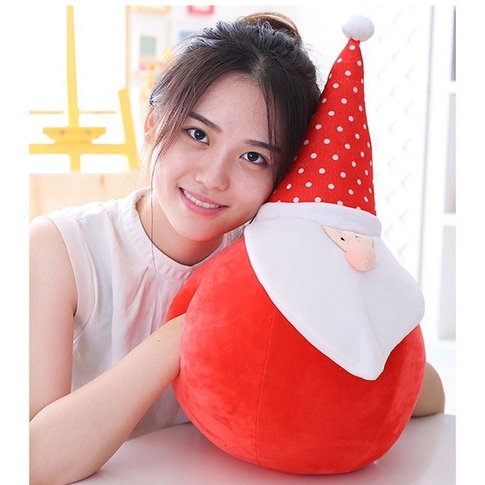Thú bông noel Ông già noel bông giáng sinh thân tròn - Trang trí giáng sinh