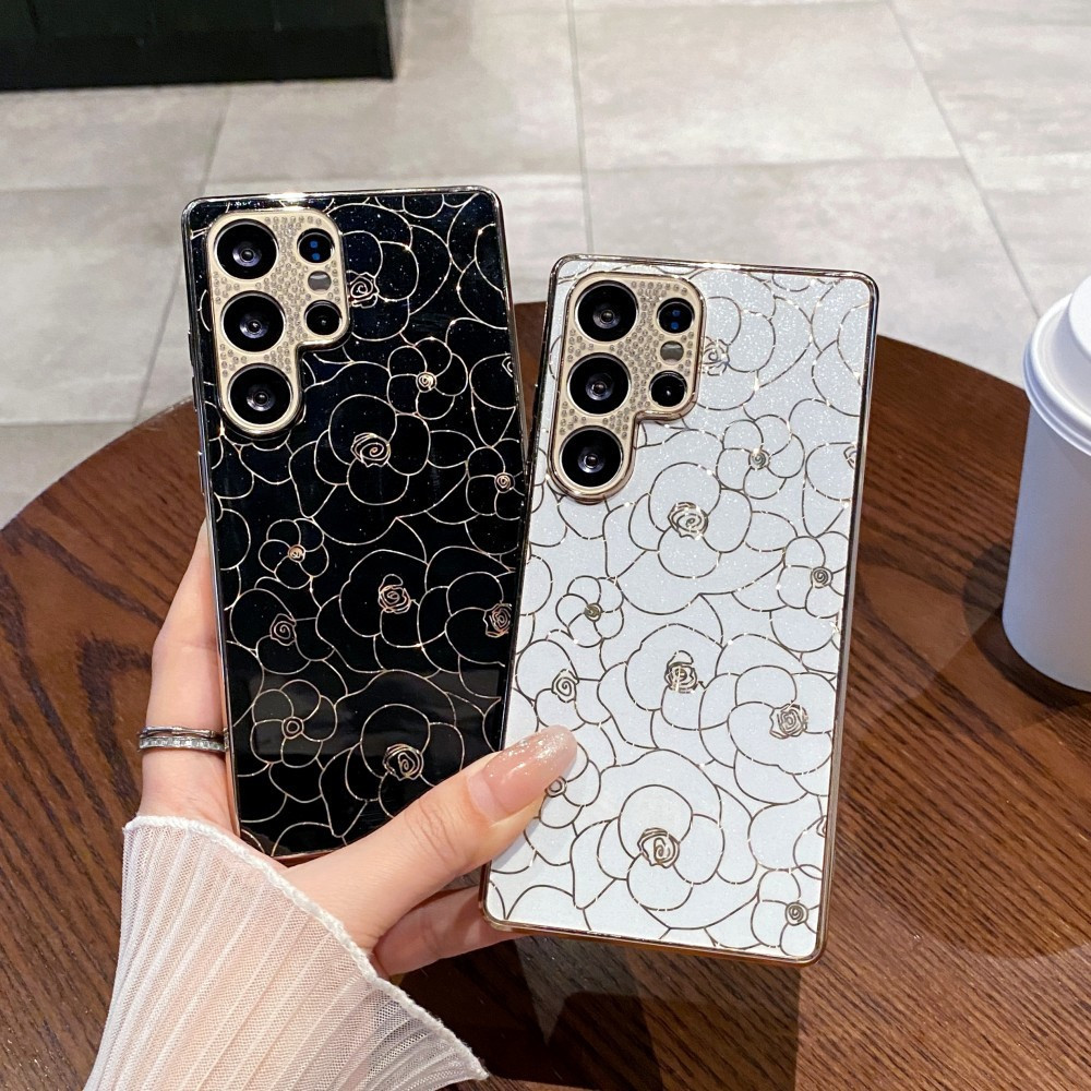 Ốp Điện Thoại Hoa Ống Kính Sáng Cho Samsung Galaxy S25 S24 S23 Plus Ultra FE S25 Edge A56 A55 A54 A36 A35 A34 A26 A16 A15 A14 A17 A07 4G 5G Vỏ Chống Sốc
