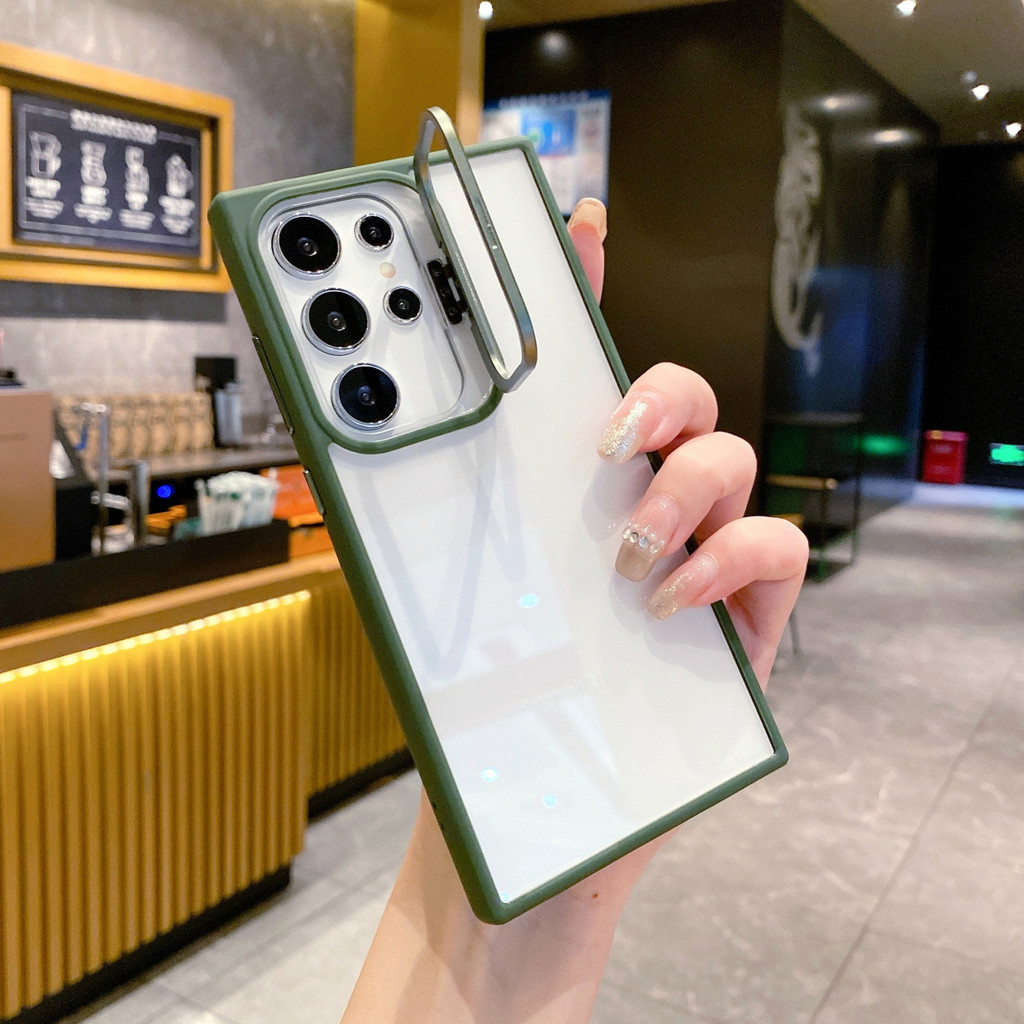 Ốp Điện Thoại Giá Đỡ Ống Kính Cho Samsung Galaxy S25 S24 S23 S22 PLUS ULTRA FE A56 A36 A17 A16 4G 5G Vỏ Chống Sốc