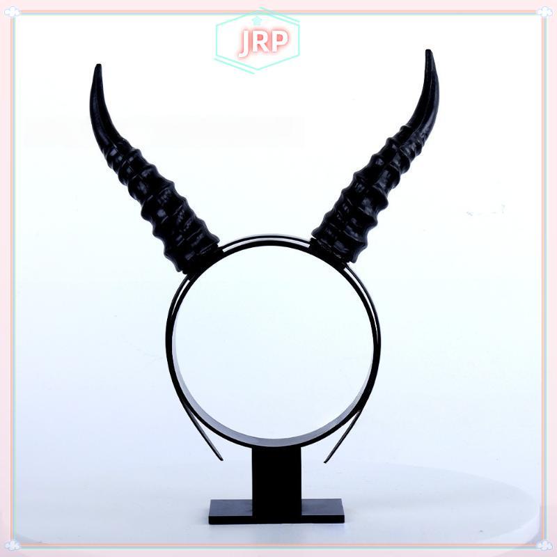 JRP Quỷ Cừu Sừng Mũ Đội Đầu Chơi Cô Gái Bé Trai Gothic Bò Sừng Antelope Băng Đô Quấn Tóc Halloween Trang Phục Trang Trí Mũ JRP
